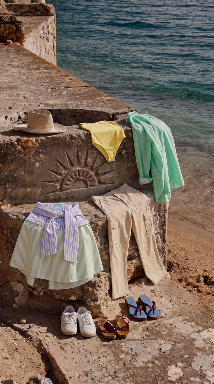 Dina Helmy fashion styling by the sea, created by Twin Visuals